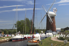 Summer view over Horsey Windmill, Horsey Mere