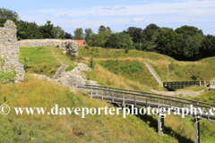 Summertime view of the ruins of Castle Acre Castle