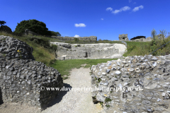 Summertime view of the ruins of Castle Acre Castle