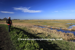 Walker on the North Norfolk Coastal Path, Thornham