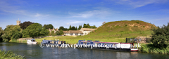 Narrowboats, river Nene, Fotheringhay Castle