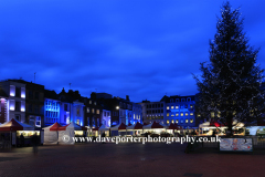 Christmas tree in market square,  Northampton