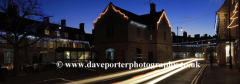 Christmas lights at night, Market Place, Oundle town