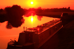 Sunset over Narrowboat, Fotheringhay
