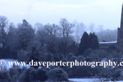Winter snow, St Nicholas church, Bulwick village