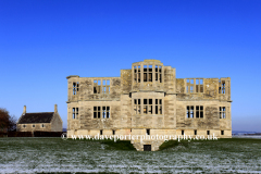 Winter Snow over Lyveden New Bield house