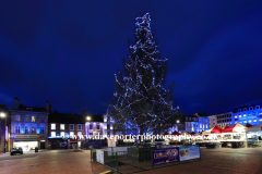 Christmas tree in market square,  Northampton