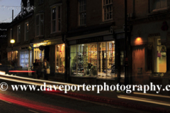 Christmas lights at night, Market Place, Oundle town
