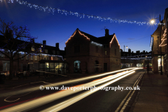 Christmas lights at night, Market Place, Oundle