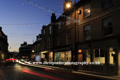 Christmas lights at night, Market Place, Oundle