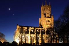 Nightime view of St Marys Church, Fotheringhay
