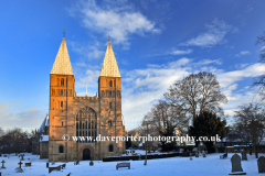 Winter snow over Southwell Minster, Southwell  town