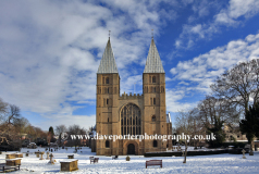 Winter snow over Southwell Minster