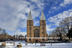 Winter snow over Southwell Minster