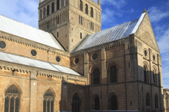 Winter snow over Southwell Minster
