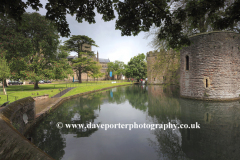 The moat at Bishops Palace, Wells City