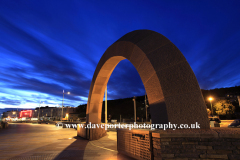 Stone Arch Sculpture at night, Weston Super Mare
