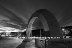 Stone Arch Sculpture at night, Weston Super Mare