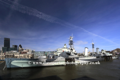 HMS Belfast, river Thames, South Embankment
