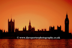 Sunset, Big Ben and the Houses of Parliament
