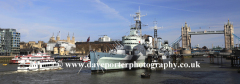 HMS Belfast, Tower Bridge, river Thames