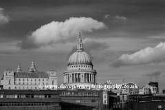 St Pauls Cathedral, river Thames embankment