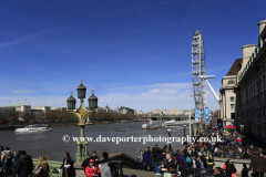 Tourists at the South Bank, River Thames