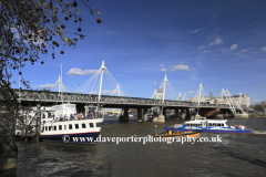 Summer, the Hungerford Bridge, river Thames