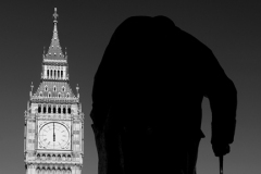 Winston Churchill statue and Big Ben Clock tower