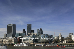 View of the Square Mile skyscrapers, North Bank