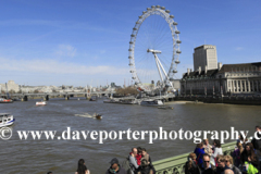 The London Eye, South Bank, river Thames