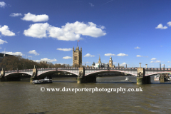 Summer, Lambeth Bridge, river Thames