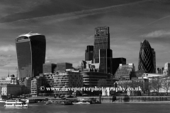 View of the Square Mile skyscrapers, North Bank