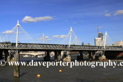 Summer, the Hungerford Bridge, river Thames