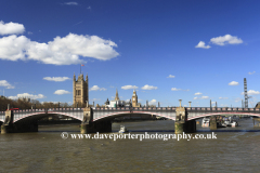 Summer, Lambeth Bridge, river Thames