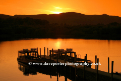 Sunset, boats on Derwentwater, Keswick