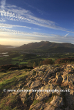 Sunset over Keswick town from Walla Crag fell