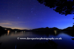 Star trails over Derwentwater lake, Keswick