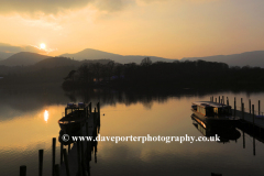 Sunset over the Boats on Derwentwater