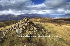 Summit cairn on High Seat Fell