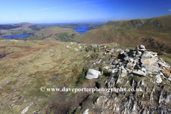 Summit cairn of Beda Fell with Ullswater