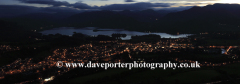 Derwentwater and Keswick town at night