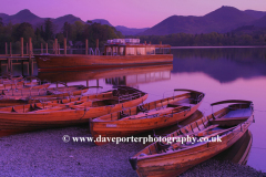 Sunset, boats on Derwentwater, Keswick