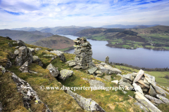 Summit Cairn of Bonscale Fell overlooking Ullswater