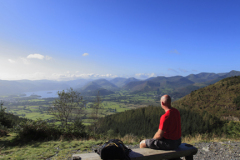 Walker looking over the Derwent Fells, Keswick