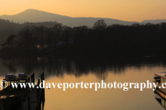Sunset, Boats on Derwentwater Lake