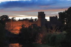 Dusk, Warwick Castle on the River Avon