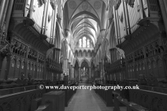 Interior view of the 13th Century Salisbury Cathedral, Salisbury City, Wiltshire County, England, UK