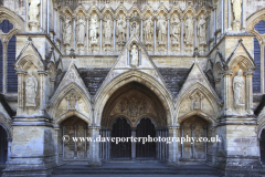 Exterior of the 13th Century Salisbury Cathedral, Salisbury City, Wiltshire County, England, UK