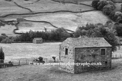 Stone barns, flower meadows, Muker village, Swaledale